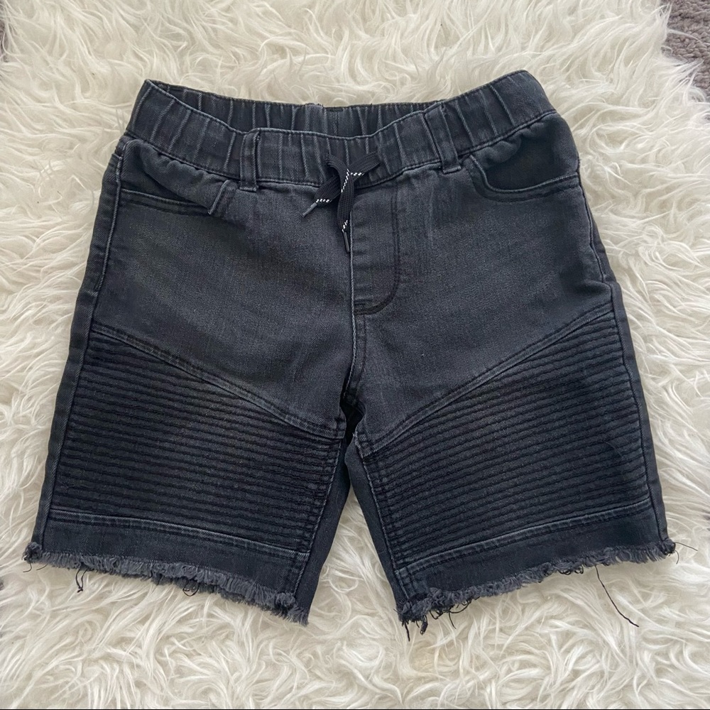 Boy 7 Moto Black Denim Shorts from Art Class